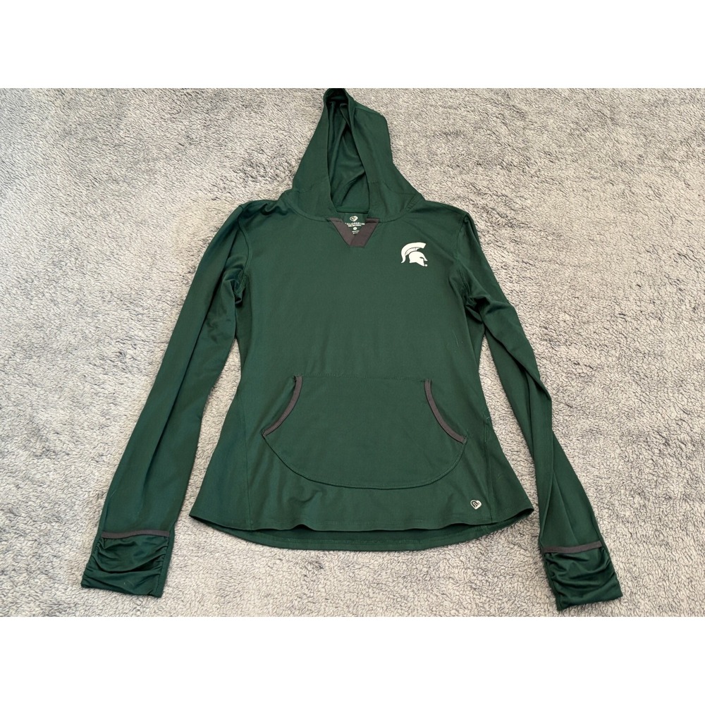 Michigan State Spartans Hoodie Womens Medium Green Colosseum Pullover
